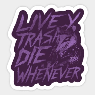 Possum Live Trashy Die Whenever Shirt, Funny Opossum Meme Sticker